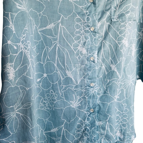 Acacia Swimwear Cotton Button up Demi shirt in Moorea Blue Floral - Picture 8 of 10